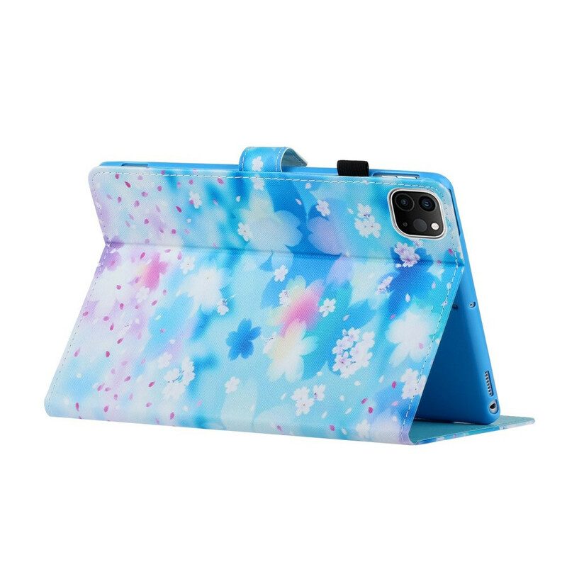 Leren Hoesje voor iPad Pro 11" (2020) Aquarel Bloemen