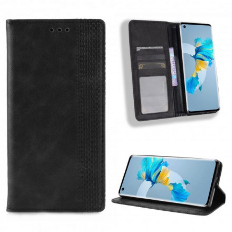 Bescherming Hoesje voor Huawei Mate 40 Pro Folio-hoesje Gestileerd Vintage Leereffect