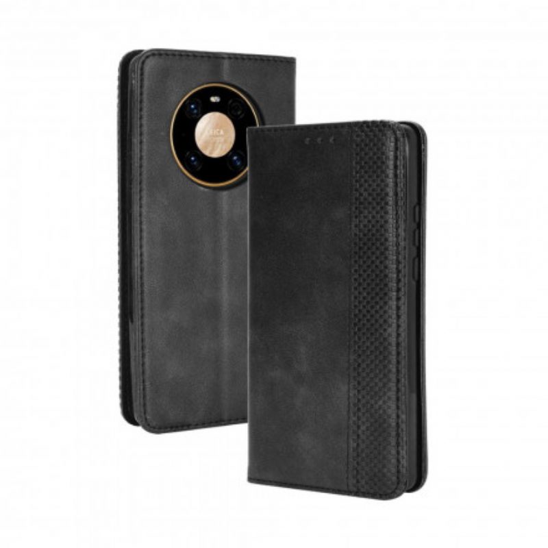 Bescherming Hoesje voor Huawei Mate 40 Pro Folio-hoesje Gestileerd Vintage Leereffect