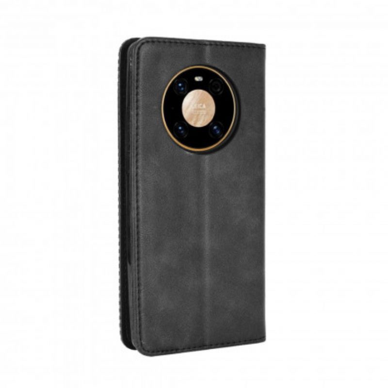 Bescherming Hoesje voor Huawei Mate 40 Pro Folio-hoesje Gestileerd Vintage Leereffect