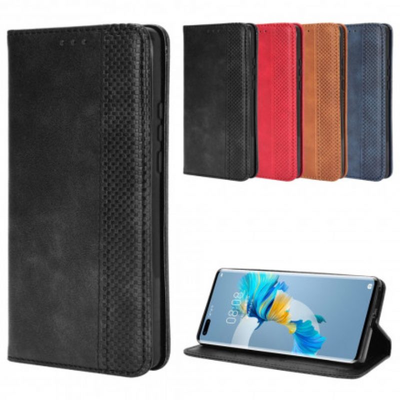 Bescherming Hoesje voor Huawei Mate 40 Pro Folio-hoesje Gestileerd Vintage Leereffect