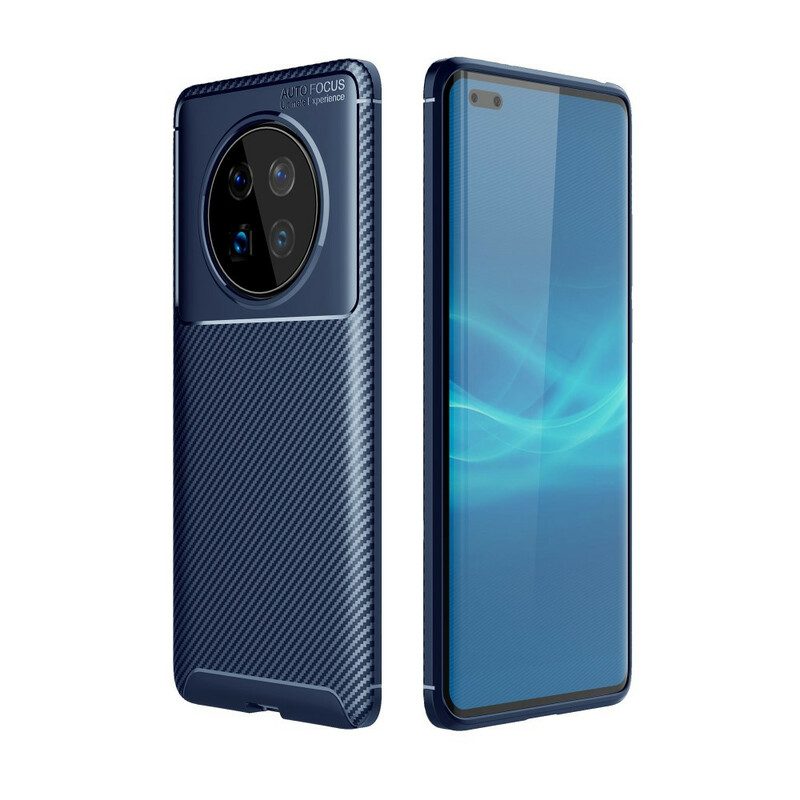 Hoesje voor Huawei Mate 40 Pro Flexibele Koolstofvezeltextuur