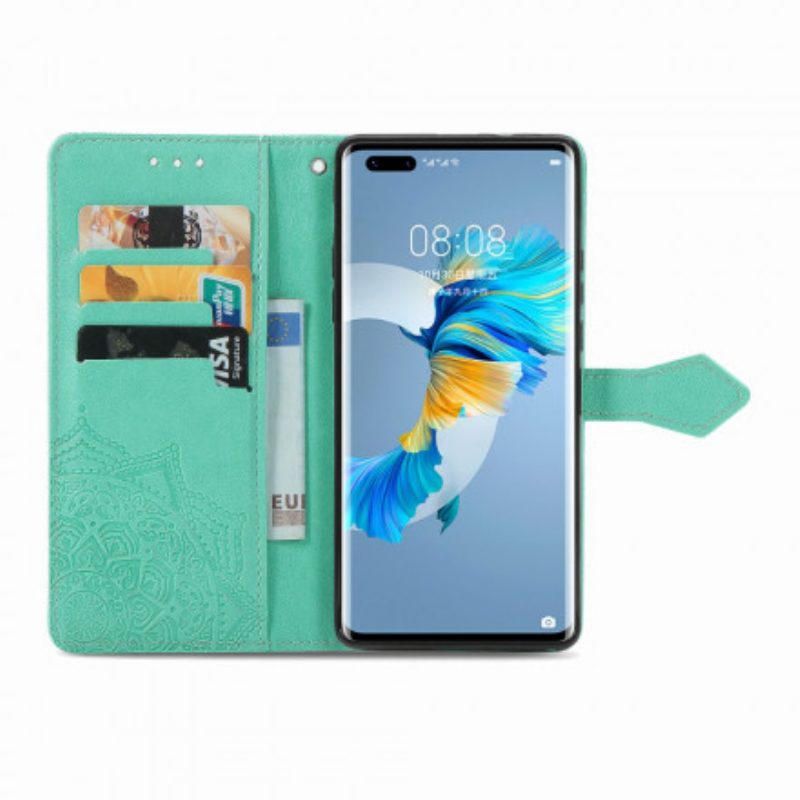 Leren Hoesje voor Huawei Mate 40 Pro Mandala Middeleeuwen