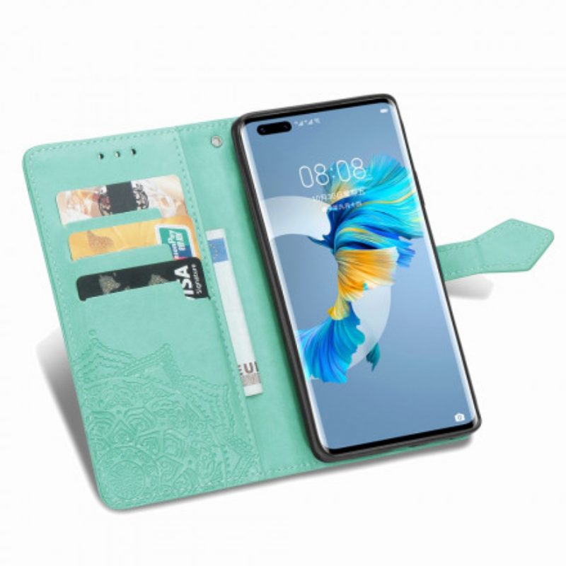 Leren Hoesje voor Huawei Mate 40 Pro Mandala Middeleeuwen