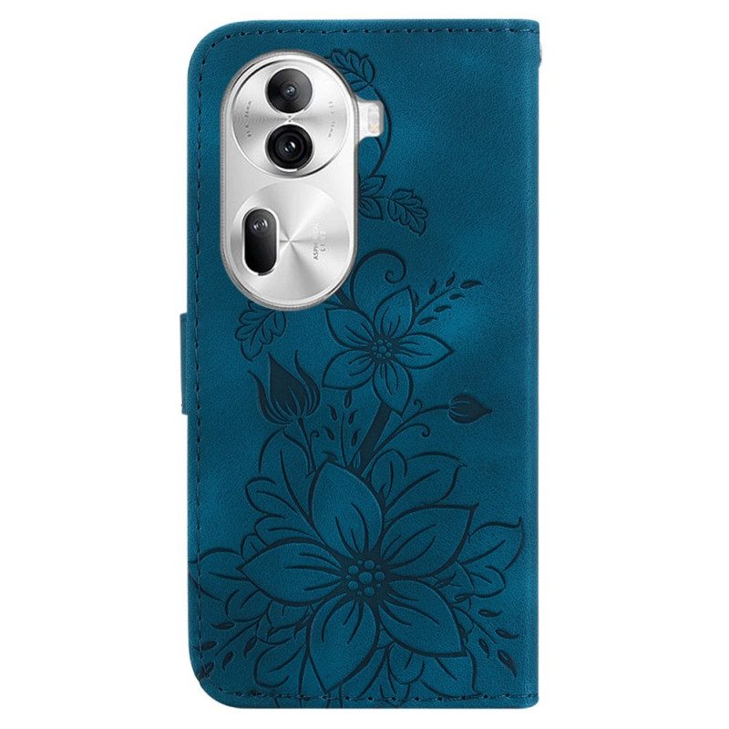 Flip Case Leren Oppo Reno 11 Pro 5g Floraliën