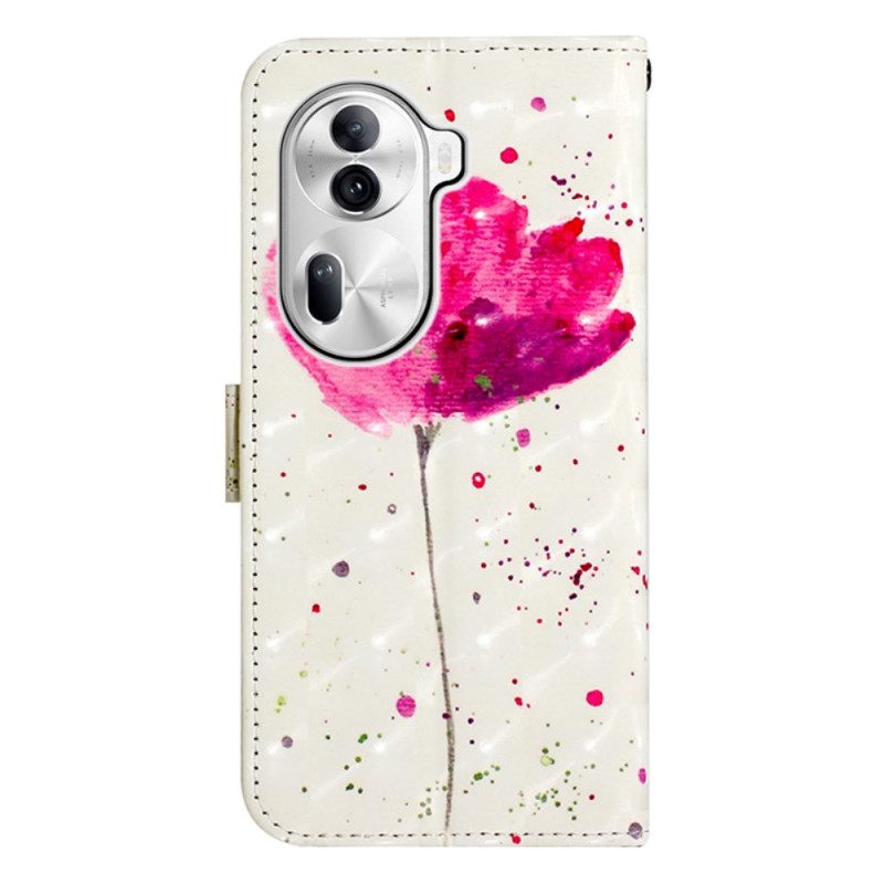 Flip Case Leren Oppo Reno 11 Pro 5g Papaver