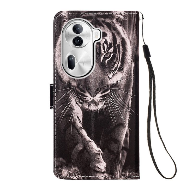 Flip Case Leren Oppo Reno 11 Pro 5g Tijger In Lanire