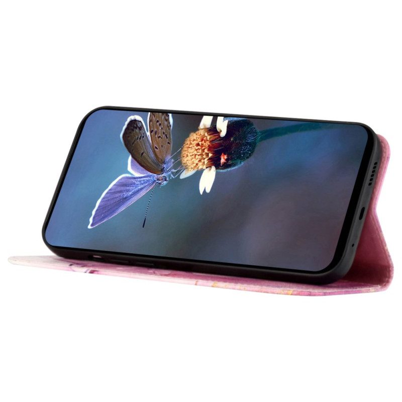 Folio-hoesje Oppo Reno 11 Pro 5g Telefoonhoesje Marmerpatroon Met Schouderband