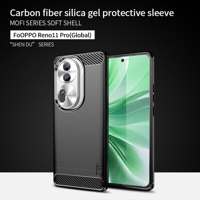 Hoesje Voor Oppo Reno 11 Pro 5g Mofi Geborstelde Koolstofvezel