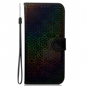 Leren Hoesje Voor Oppo Reno 11 Pro 5g Disco-stijl Met Bandjes