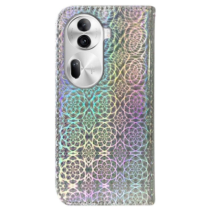 Leren Hoesje Voor Oppo Reno 11 Pro 5g Disco-stijl Met Bandjes