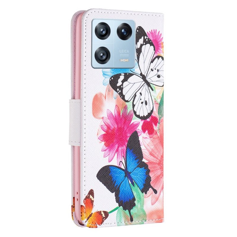 Folio-hoesje voor Xiaomi 13 Pro Aquarel Vlinders