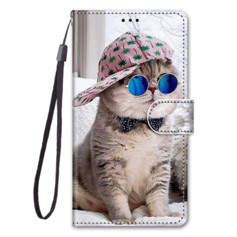 Folio-hoesje voor Xiaomi 13 Pro Met Ketting Yo Kat Met Riem