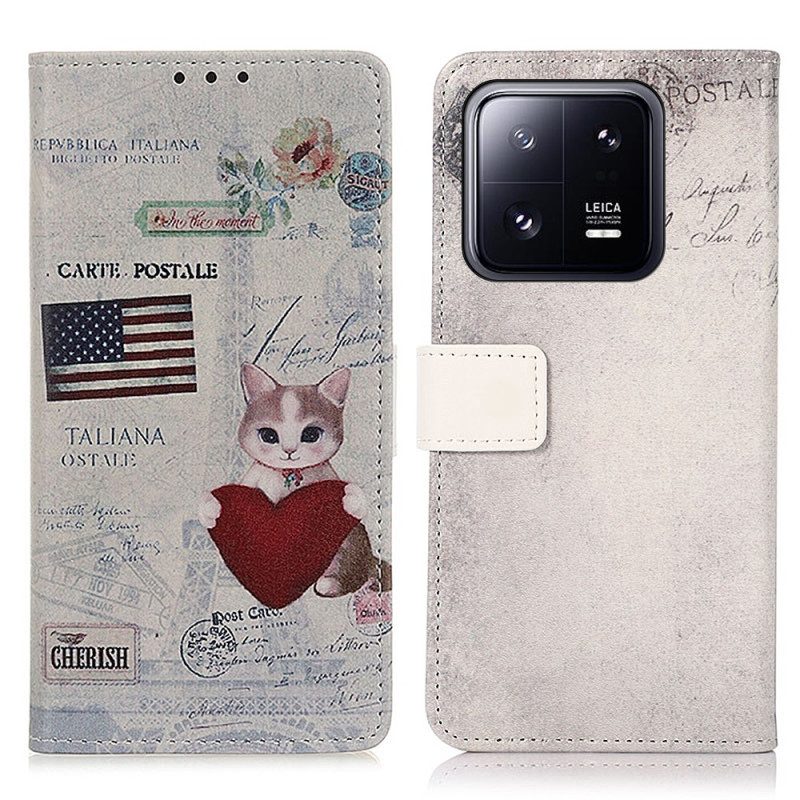 Folio-hoesje voor Xiaomi 13 Pro Reiziger Kat