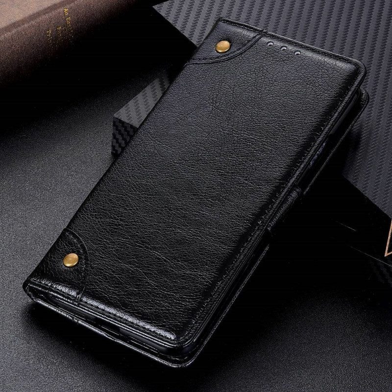 Folio-hoesje voor Xiaomi 13 Pro Stijl Nappa Lederen Vintage Klinknagels