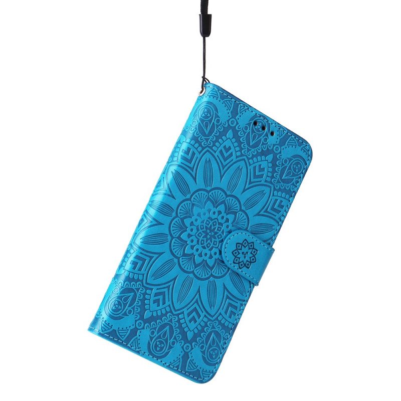 Leren Hoesje voor Xiaomi 13 Pro Mandala Zon Met Lanyard