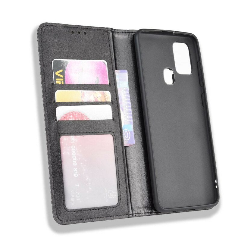 Bescherming Hoesje voor Samsung Galaxy A21s Folio-hoesje Gestileerd Vintage Leereffect