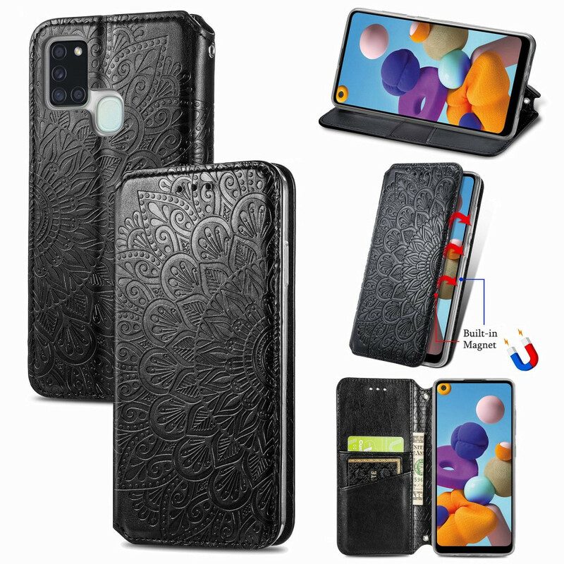 Bescherming Hoesje voor Samsung Galaxy A21s Folio-hoesje Mandala