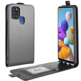 Flip Case voor Samsung Galaxy A21s Folio-hoesje Opvouwbaar Leereffect