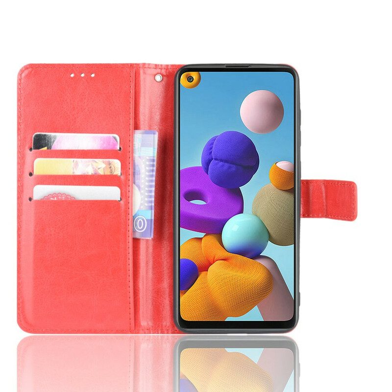 Folio-hoesje voor Samsung Galaxy A21s Flitsend Kunstleer