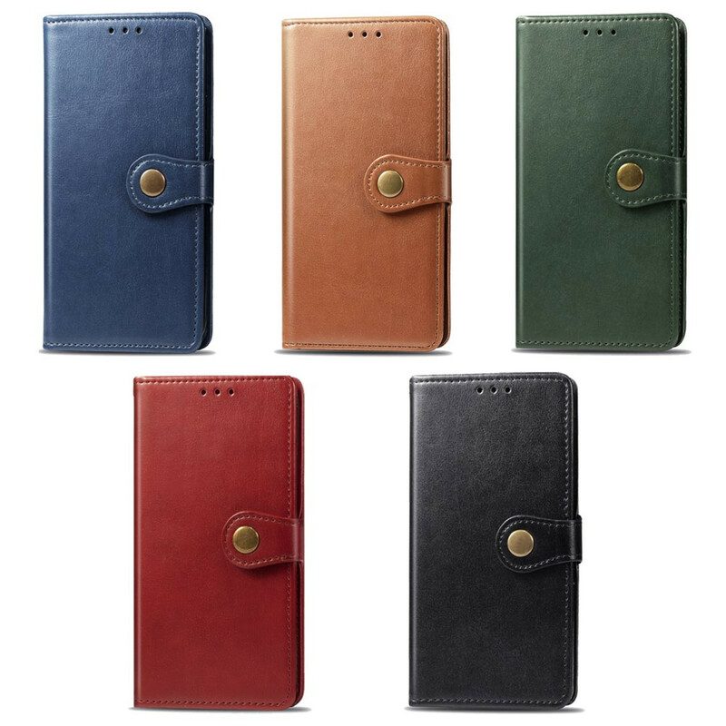 Folio-hoesje voor Samsung Galaxy A21s Kunstleer En Vintage Sluiting