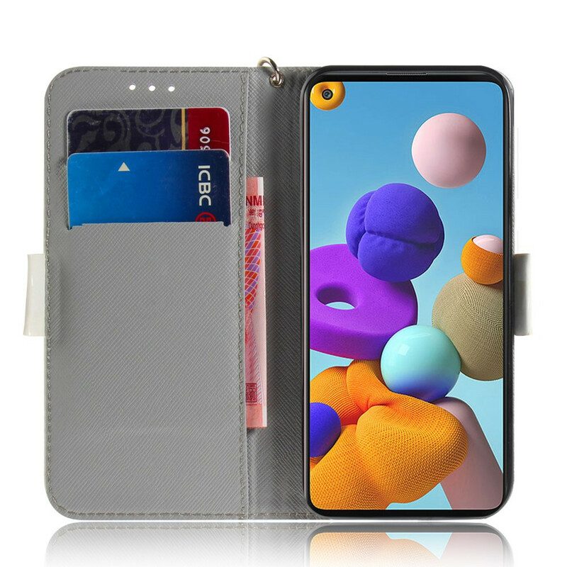 Folio-hoesje voor Samsung Galaxy A21s Met Ketting Hou Van Mijn Hondenriem