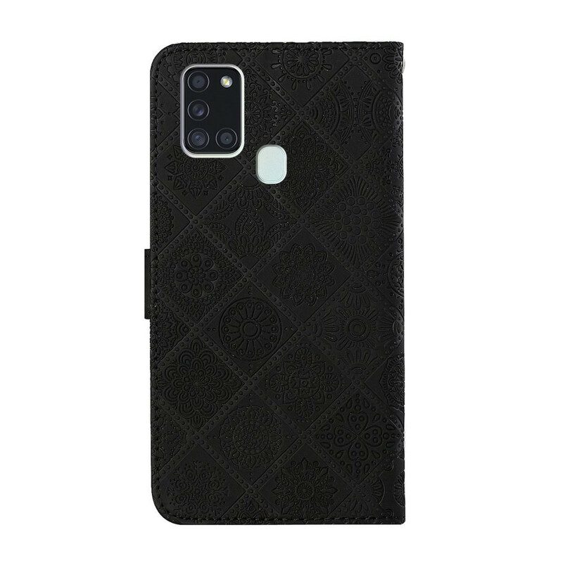 Folio-hoesje voor Samsung Galaxy A21s Tapijt Patroon