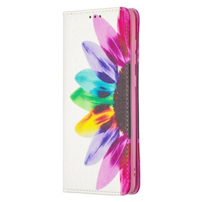 Folio-hoesje voor Samsung Galaxy A21s Waterverf Bloem