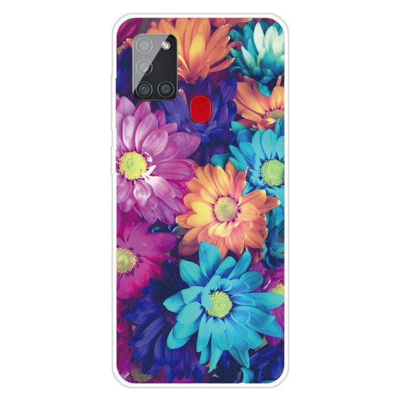 Hoesje voor Samsung Galaxy A21s Flexibele Bloemen