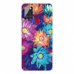 Hoesje voor Samsung Galaxy A21s Flexibele Bloemen