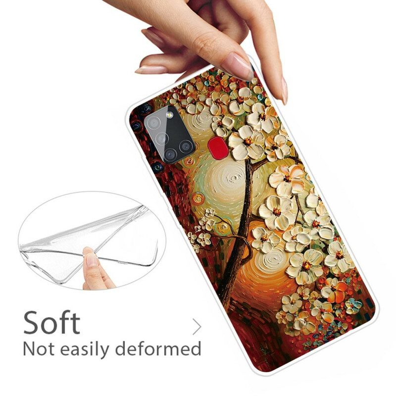 Hoesje voor Samsung Galaxy A21s Flexibele Bloemen