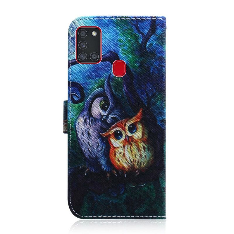 Leren Hoesje voor Samsung Galaxy A21s Schilderij Van Uilen