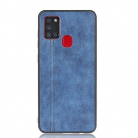 Telefoonhoesje voor Samsung Galaxy A21s Couture-leereffect