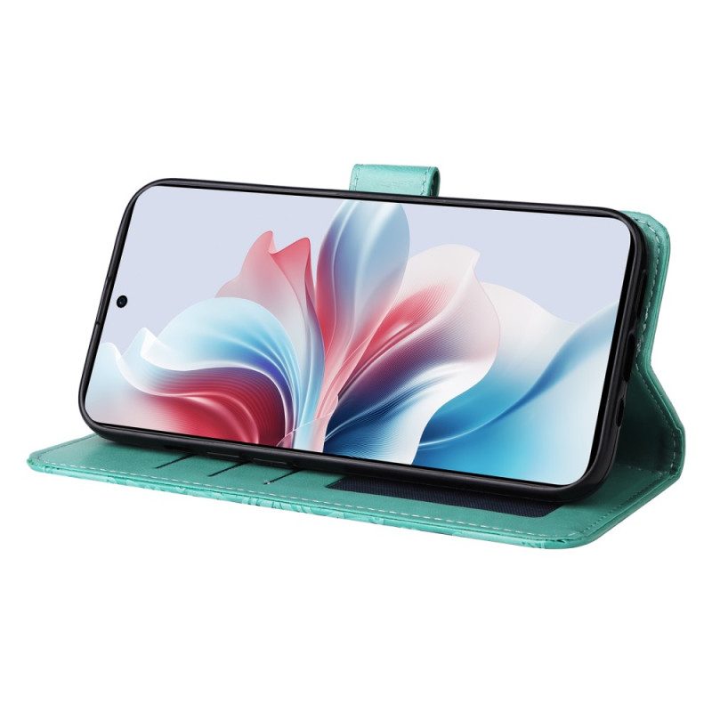 Flip Case Leren Oppo Reno 11f 5g Zonnebloem Zon