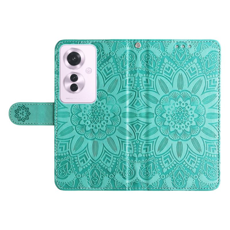 Flip Case Leren Oppo Reno 11f 5g Zonnebloem Zon