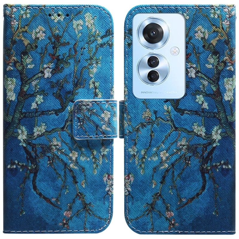 Folio-hoesje Oppo Reno 11f 5g Abrikozenbloemen