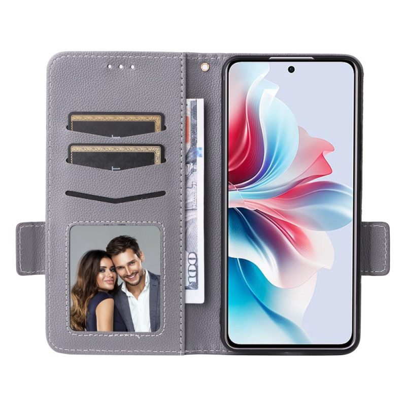 Folio-hoesje Oppo Reno 11f 5g Telefoonhoesje Leren Bandstijl