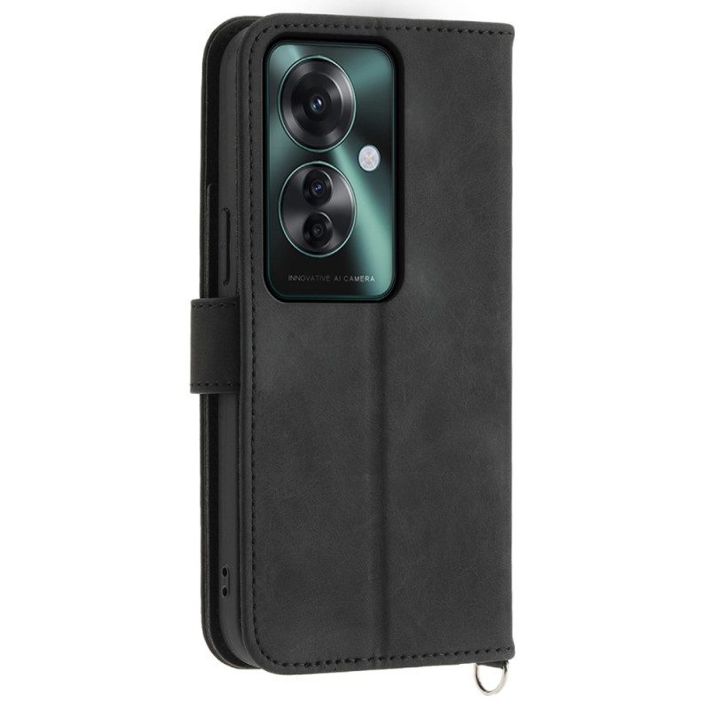 Leren Hoesje Voor Oppo Reno 11f 5g Kant Met Band En Schouderband