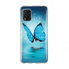 Hoesje voor Xiaomi Mi 10 Lite Fluorescerende Blauwe Vlinder