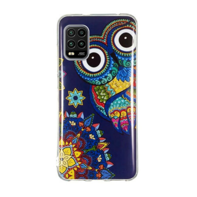 Hoesje voor Xiaomi Mi 10 Lite Fluorescerende Uil Mandala