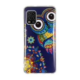 Hoesje voor Xiaomi Mi 10 Lite Fluorescerende Uil Mandala