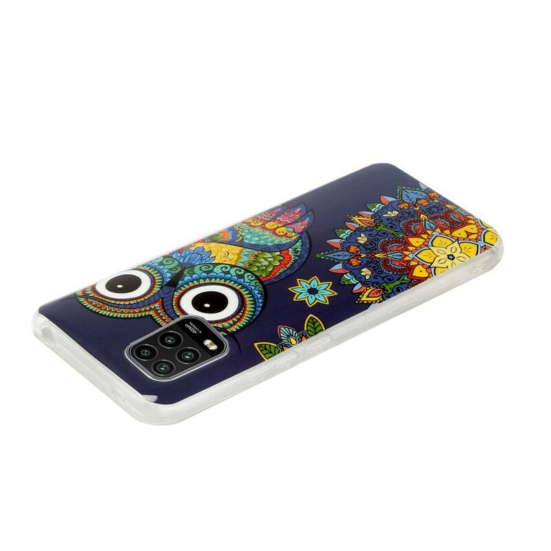 Hoesje voor Xiaomi Mi 10 Lite Fluorescerende Uil Mandala