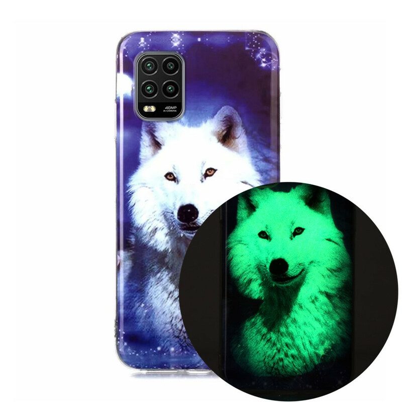 Hoesje voor Xiaomi Mi 10 Lite Fluorescerende Wolf-serie