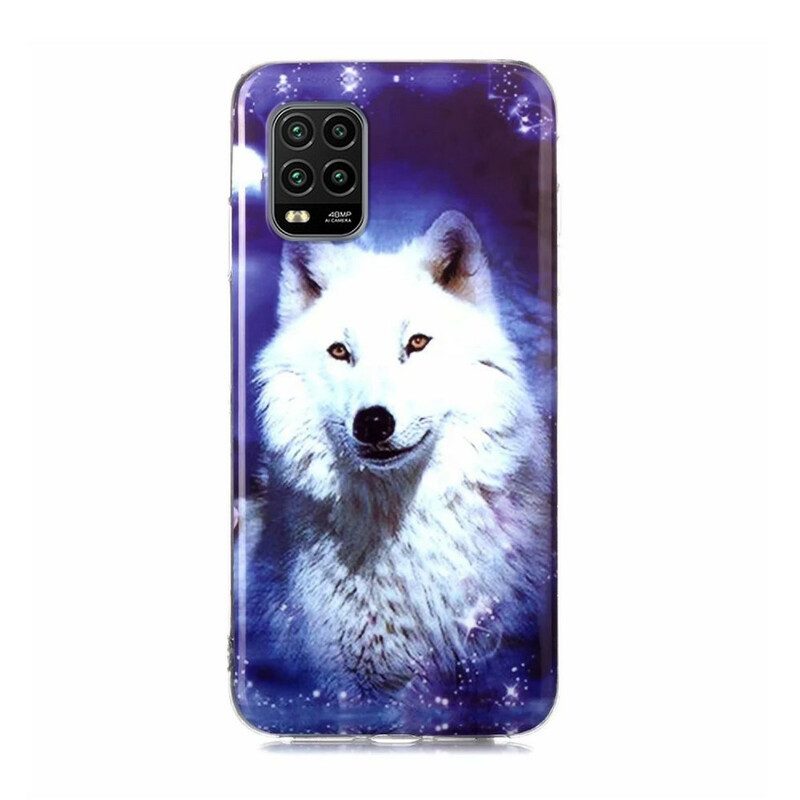 Hoesje voor Xiaomi Mi 10 Lite Fluorescerende Wolf-serie