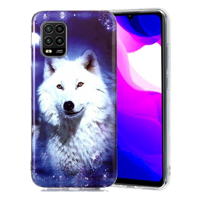 Hoesje voor Xiaomi Mi 10 Lite Fluorescerende Wolf-serie