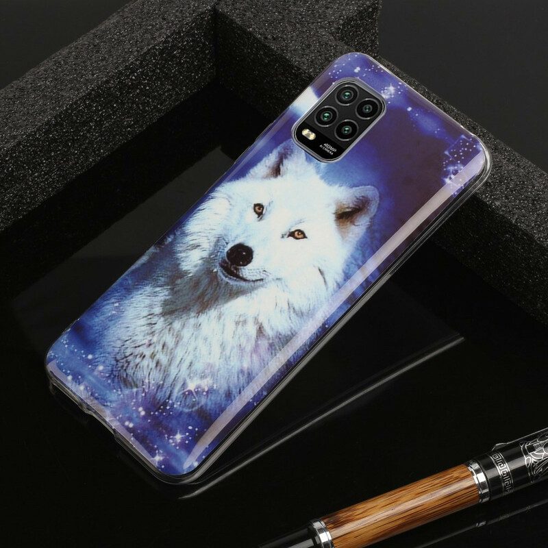 Hoesje voor Xiaomi Mi 10 Lite Fluorescerende Wolf-serie