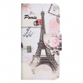 Flip Case voor iPhone 14 Plus Vintage Eiffeltoren