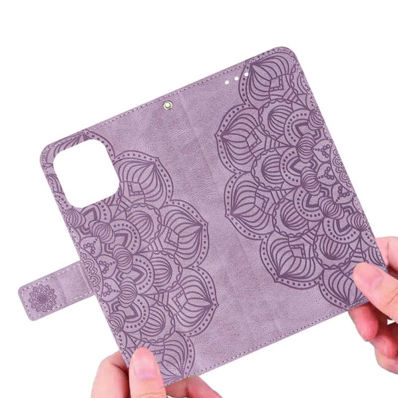 Folio-hoesje voor iPhone 14 Plus Mandala Met Koord