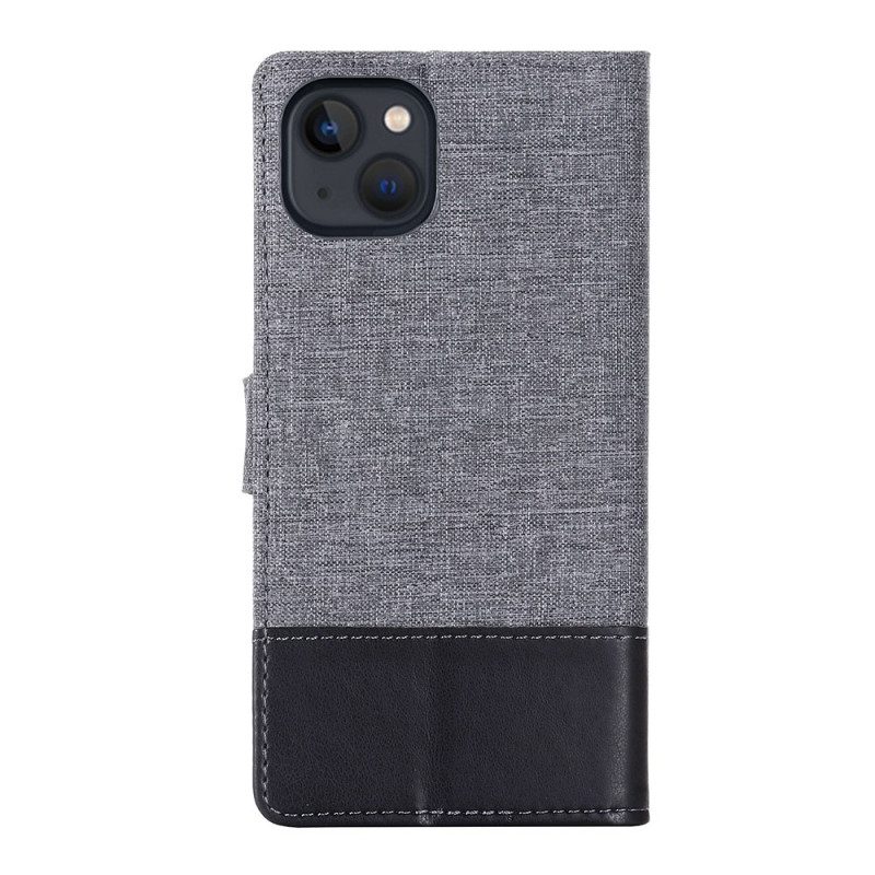 Folio-hoesje voor iPhone 14 Plus Muxma Stof En Leereffect