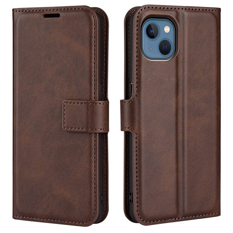 Folio-hoesje voor iPhone 14 Plus Slank Extreem Leereffect